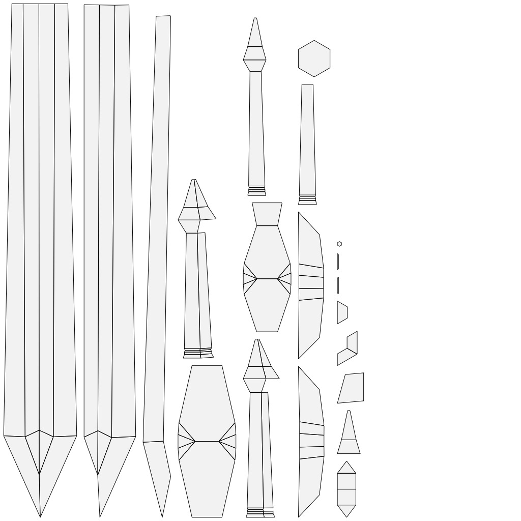 Stylized Cartoon Swords Low-poly 3D model_12