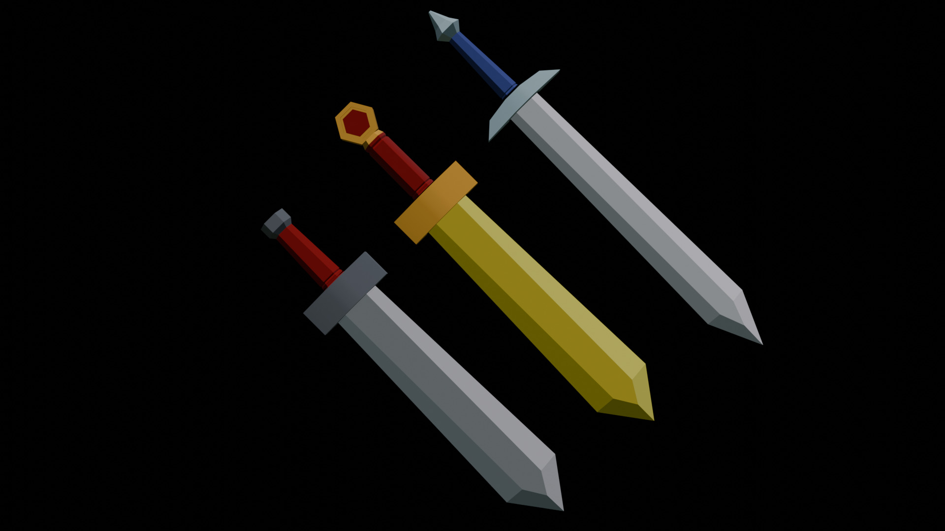 Stylized Cartoon Swords Low-poly 3D model_2
