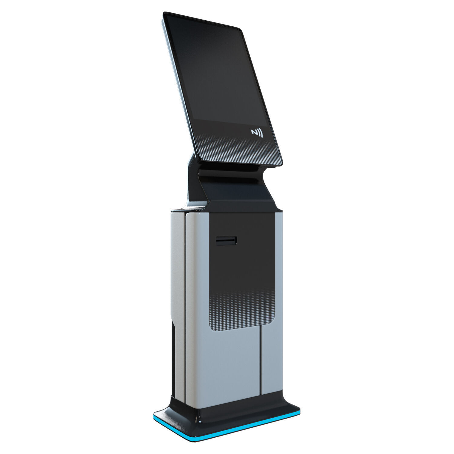 POS Terminal Blue Fire Low-poly 3D model_1
