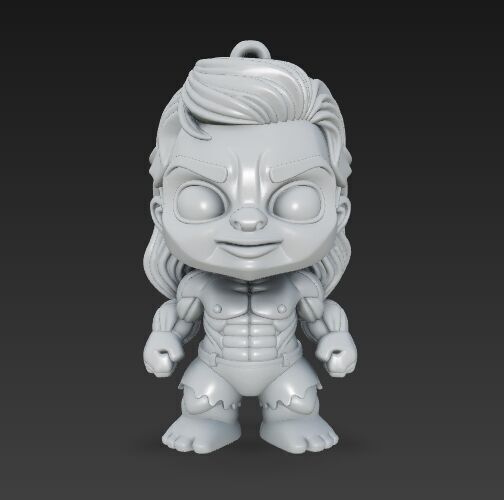 Cute Heroes Characters Keychain Collection Set of 6 3D print model_115