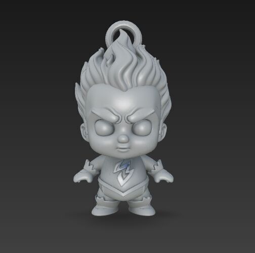 Cute Heroes Characters Keychain Collection Set of 6 3D print model_28