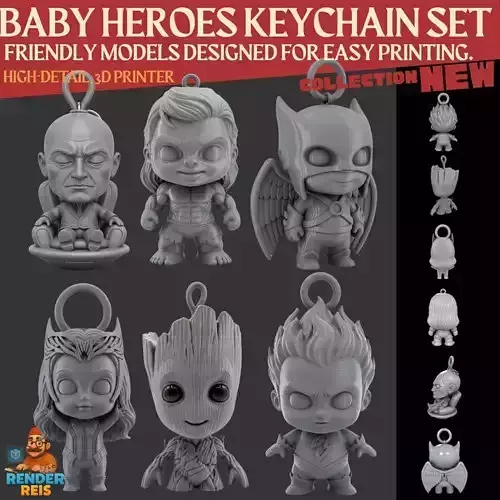 Cute Heroes  Characters Keychain Collection   Set of 6