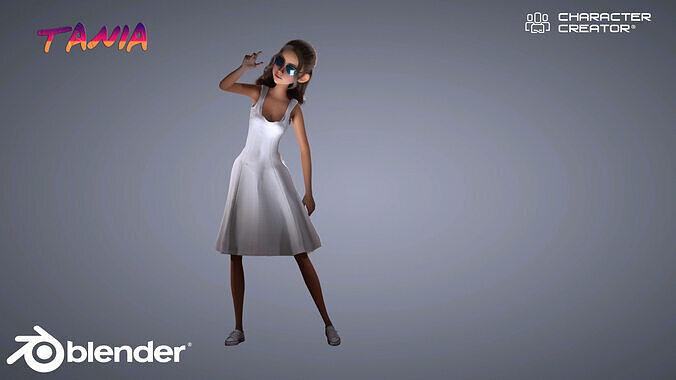 Cartoon Character Tania 3D model