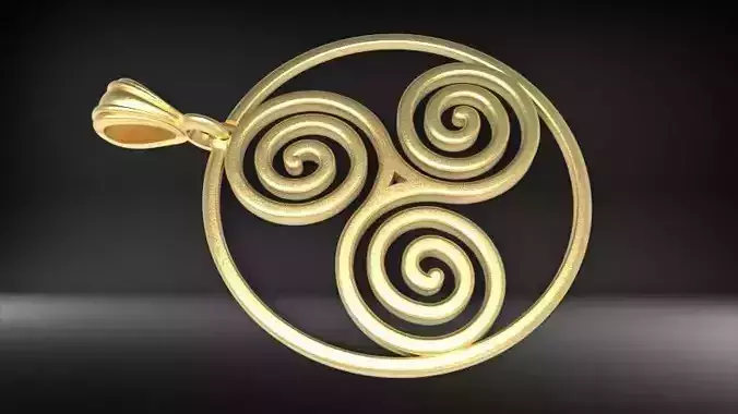 Tioneer Celtic Triskele Triskelion Triple Spiral Pendant Jewelry
