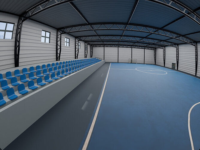Realistic Futsal Court Low-poly 3D model