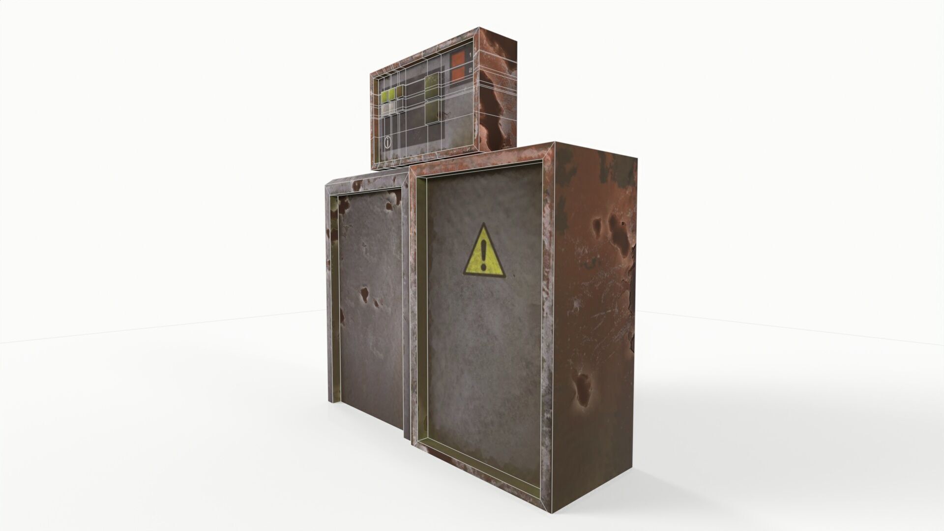 Electric Boxes Low-poly 3D model_9