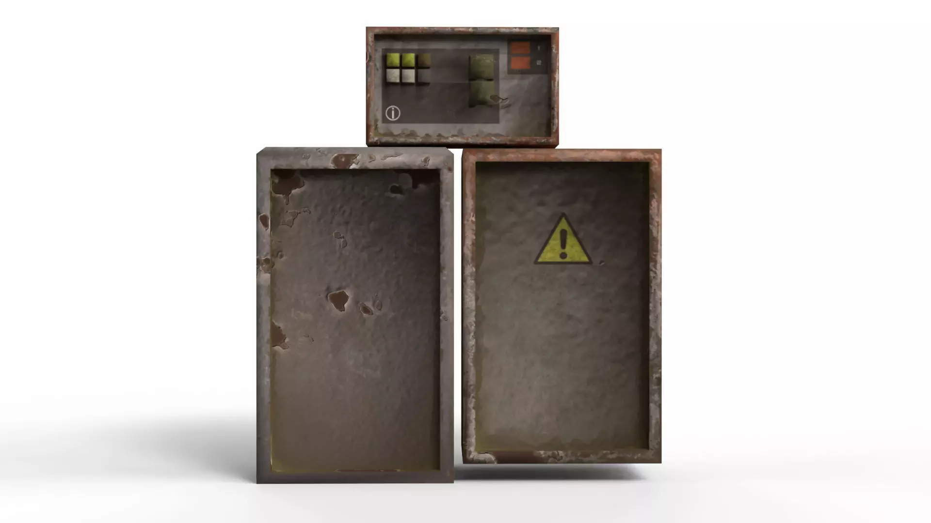 Electric Boxes Low-poly 3D model_0