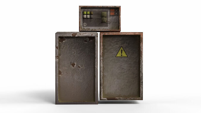 Electric Boxes Low-poly 3D model