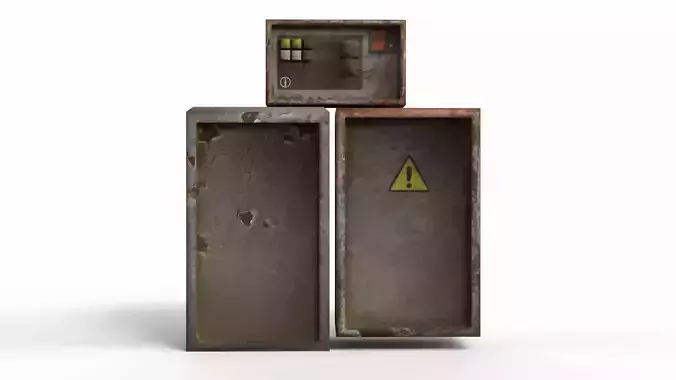 Electric Boxes Low-poly 3D model