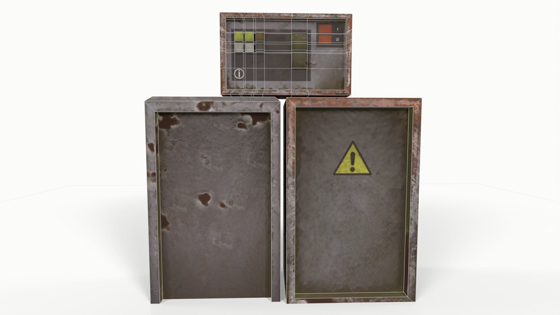 Electric Boxes Low-poly 3D model_8