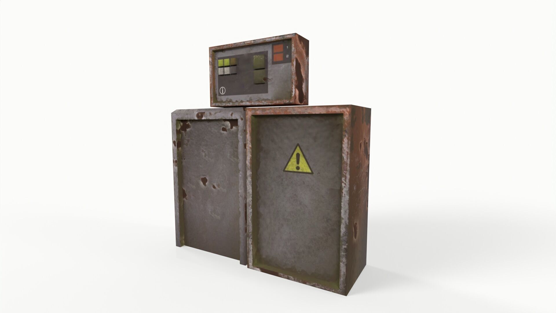 Electric Boxes Low-poly 3D model_6
