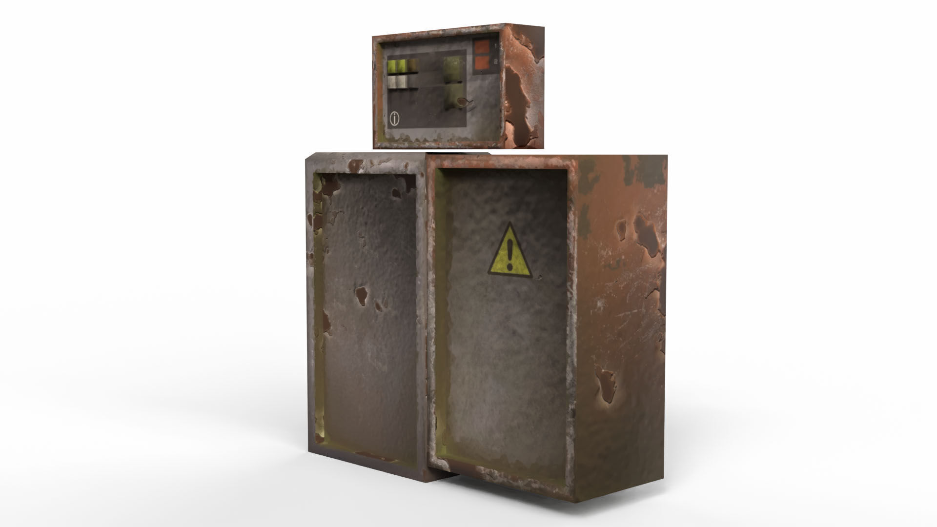 Electric Boxes Low-poly 3D model_1