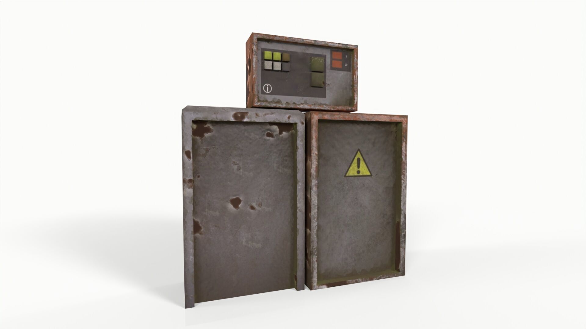 Electric Boxes Low-poly 3D model_5