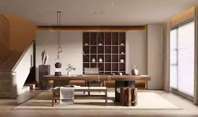 WABI SABI STYLE 3D Study Area 0019