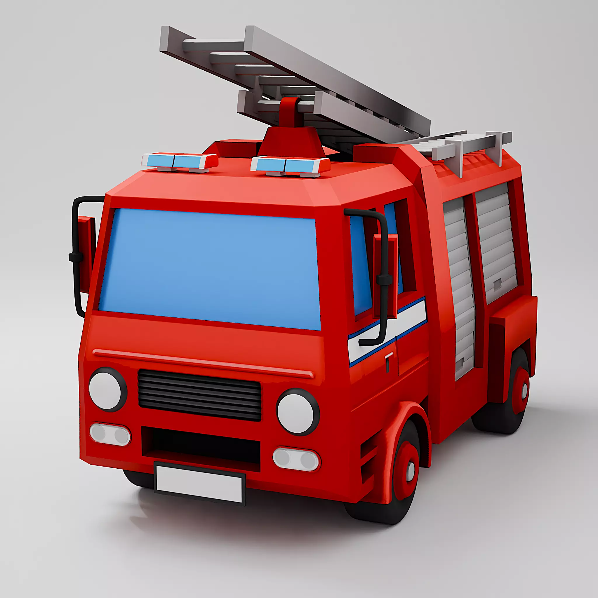 Toy Fire Truck Low Poly 3d Model Low-poly 3D model