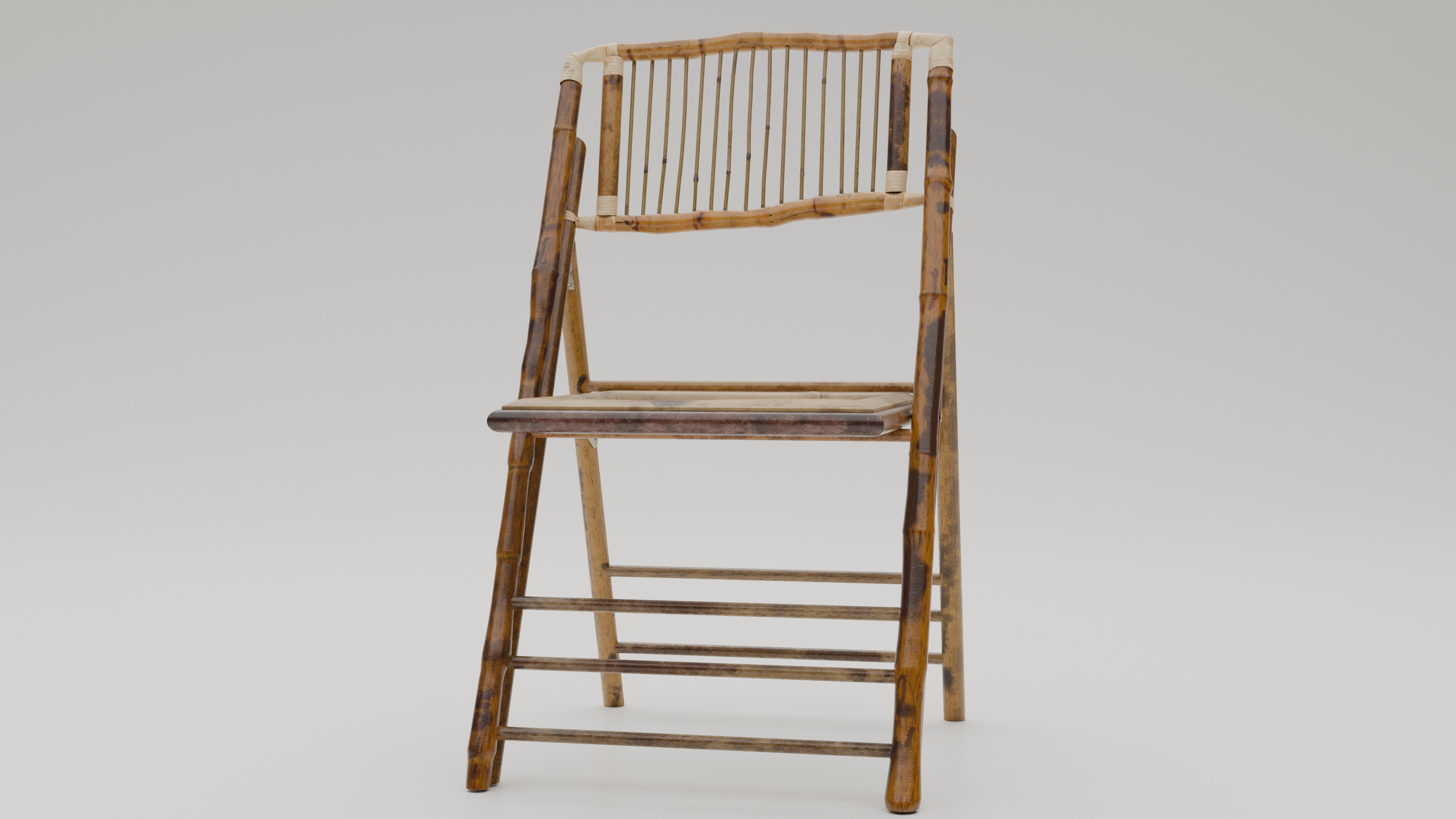 Wooden Chair Low-poly 3D model_2