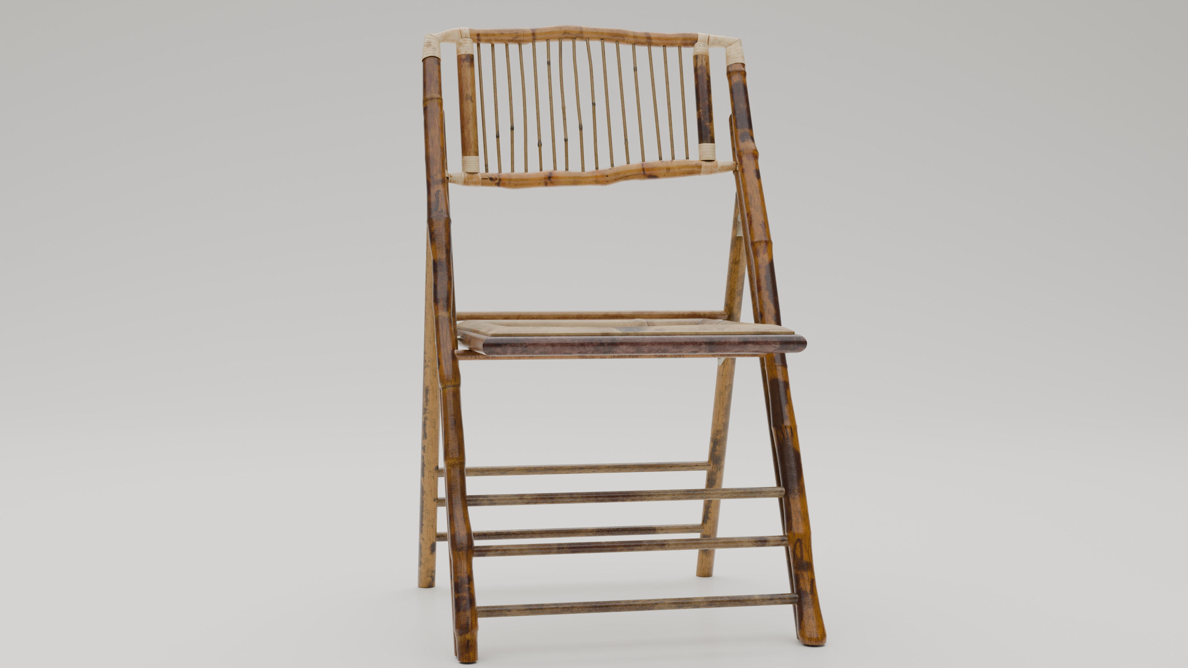 Wooden Chair Low-poly 3D model_4
