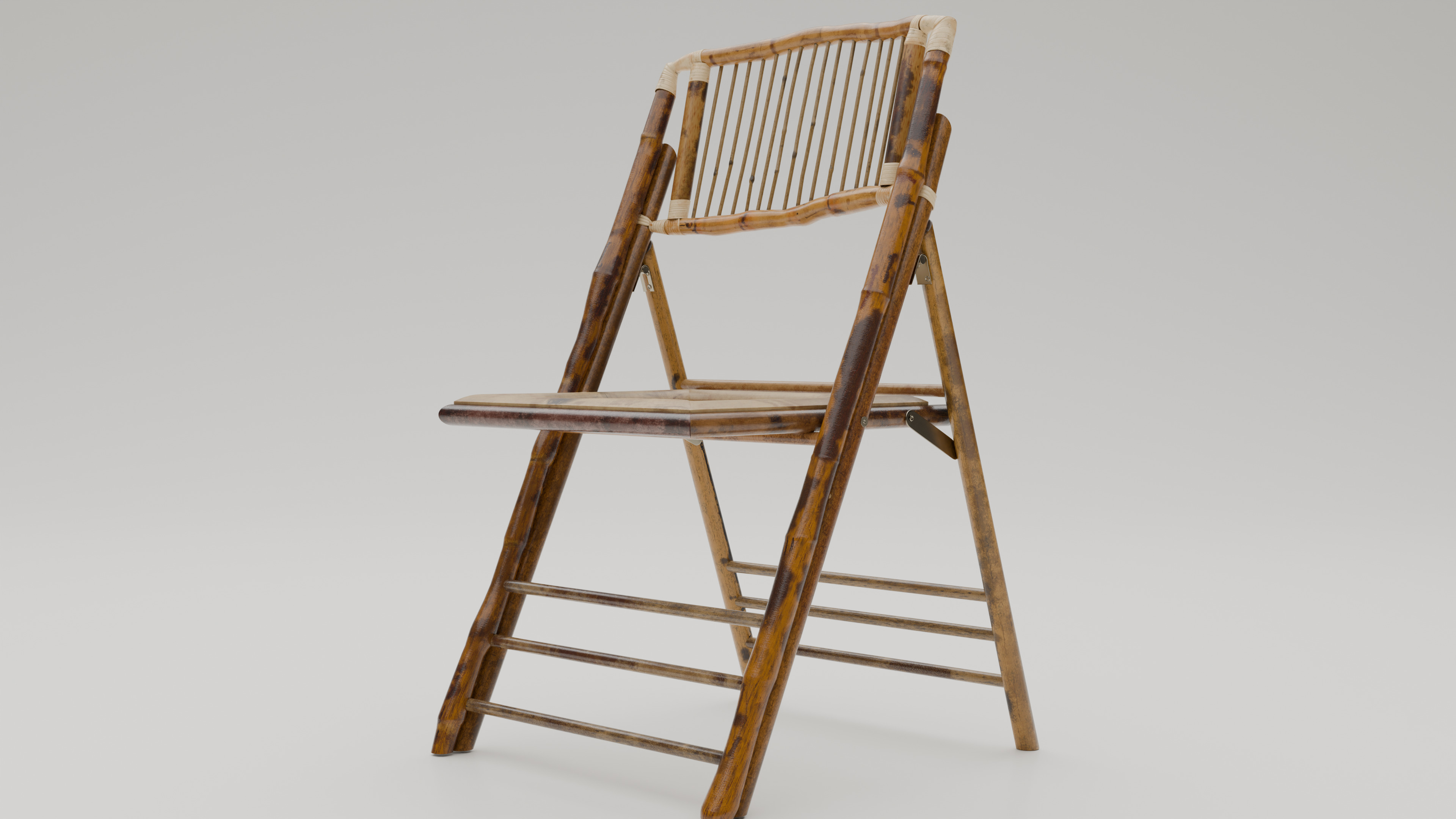 Wooden Chair Low-poly 3D model_5