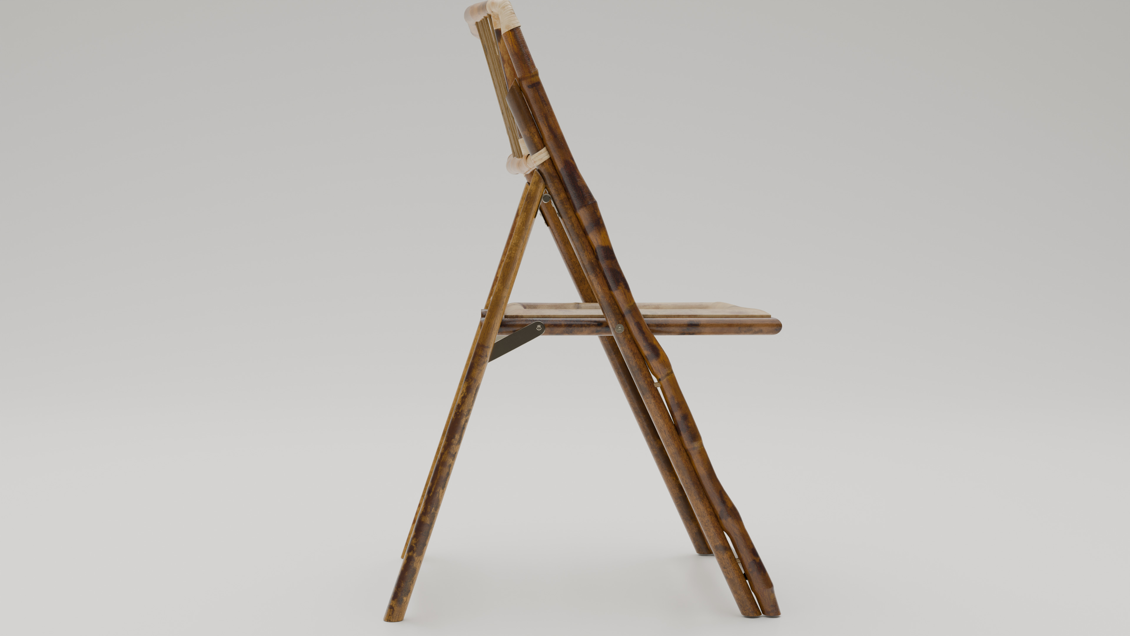 Wooden Chair Low-poly 3D model_1