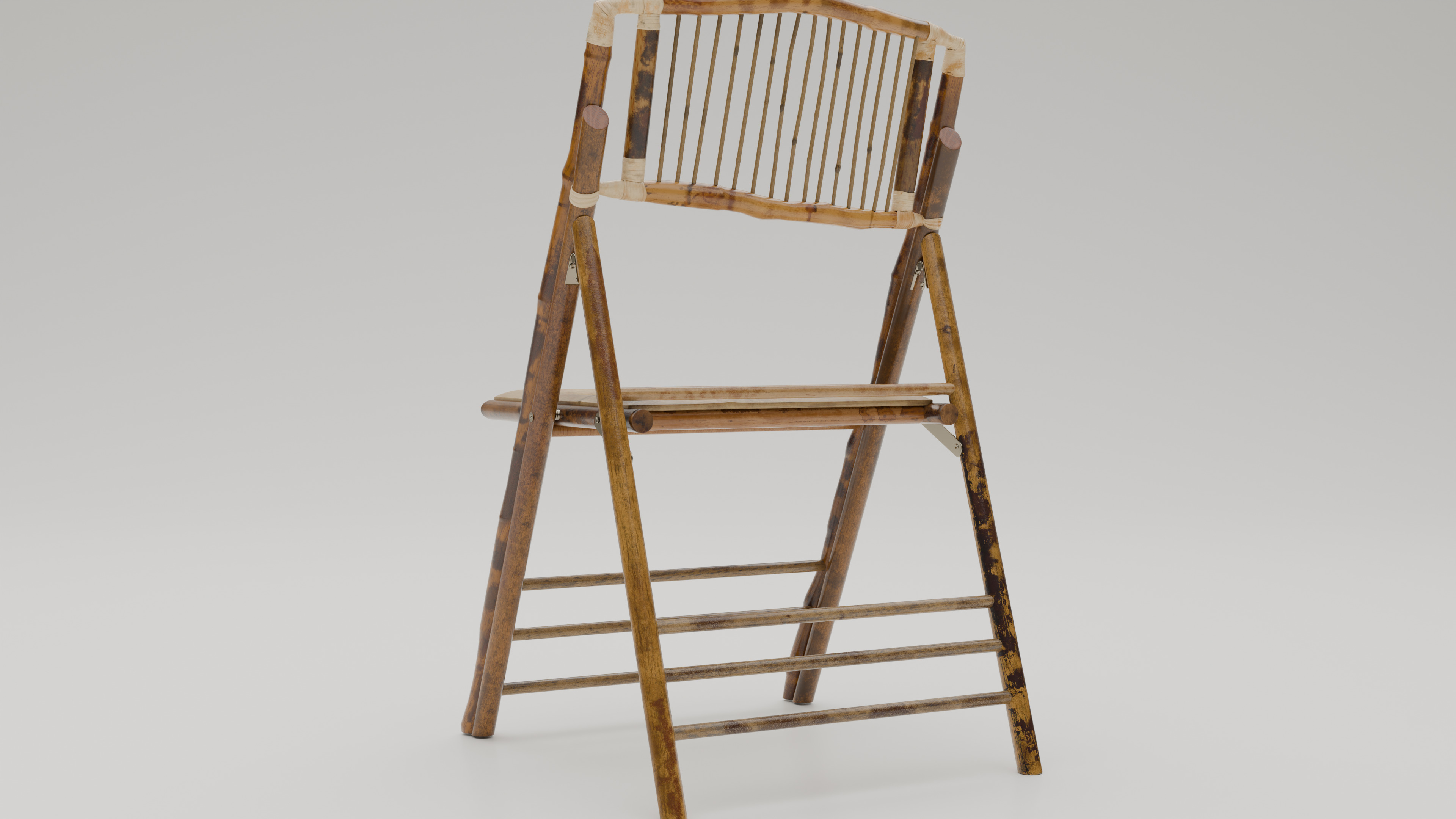 Wooden Chair Low-poly 3D model_3