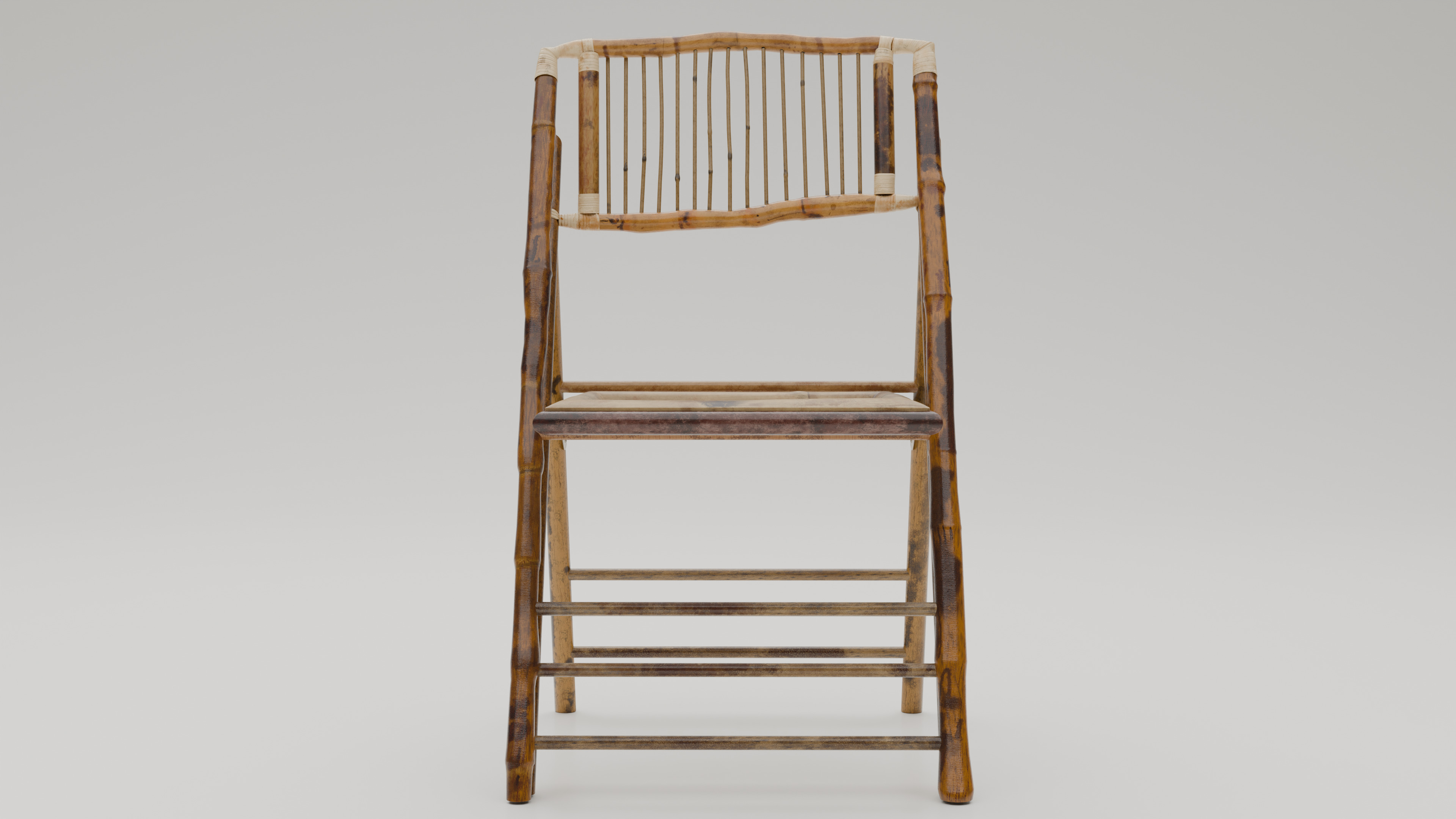Wooden Chair Low-poly 3D model_6
