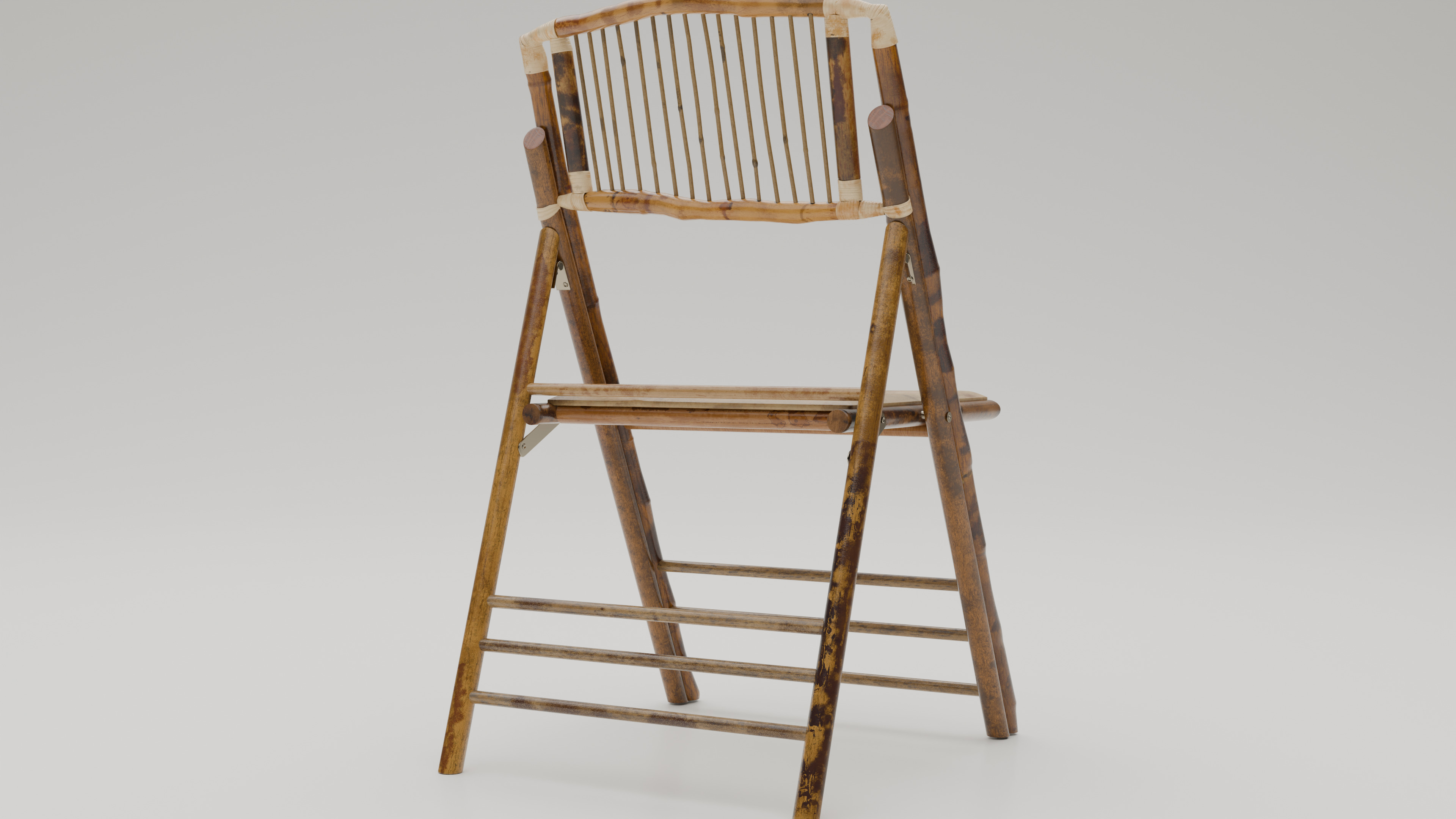 Wooden Chair Low-poly 3D model_7