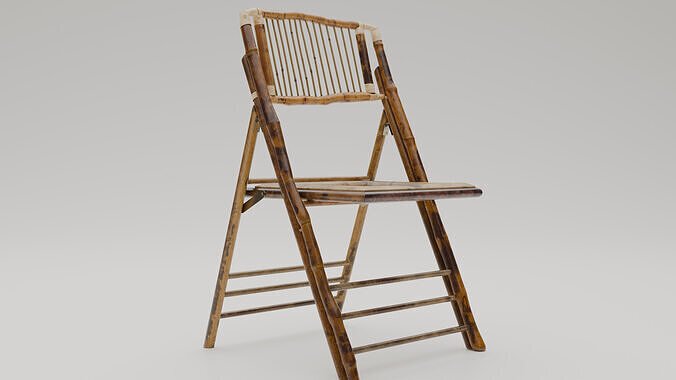 Wooden Chair Low-poly 3D model