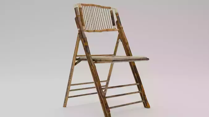 Wooden Chair Low-poly 3D model