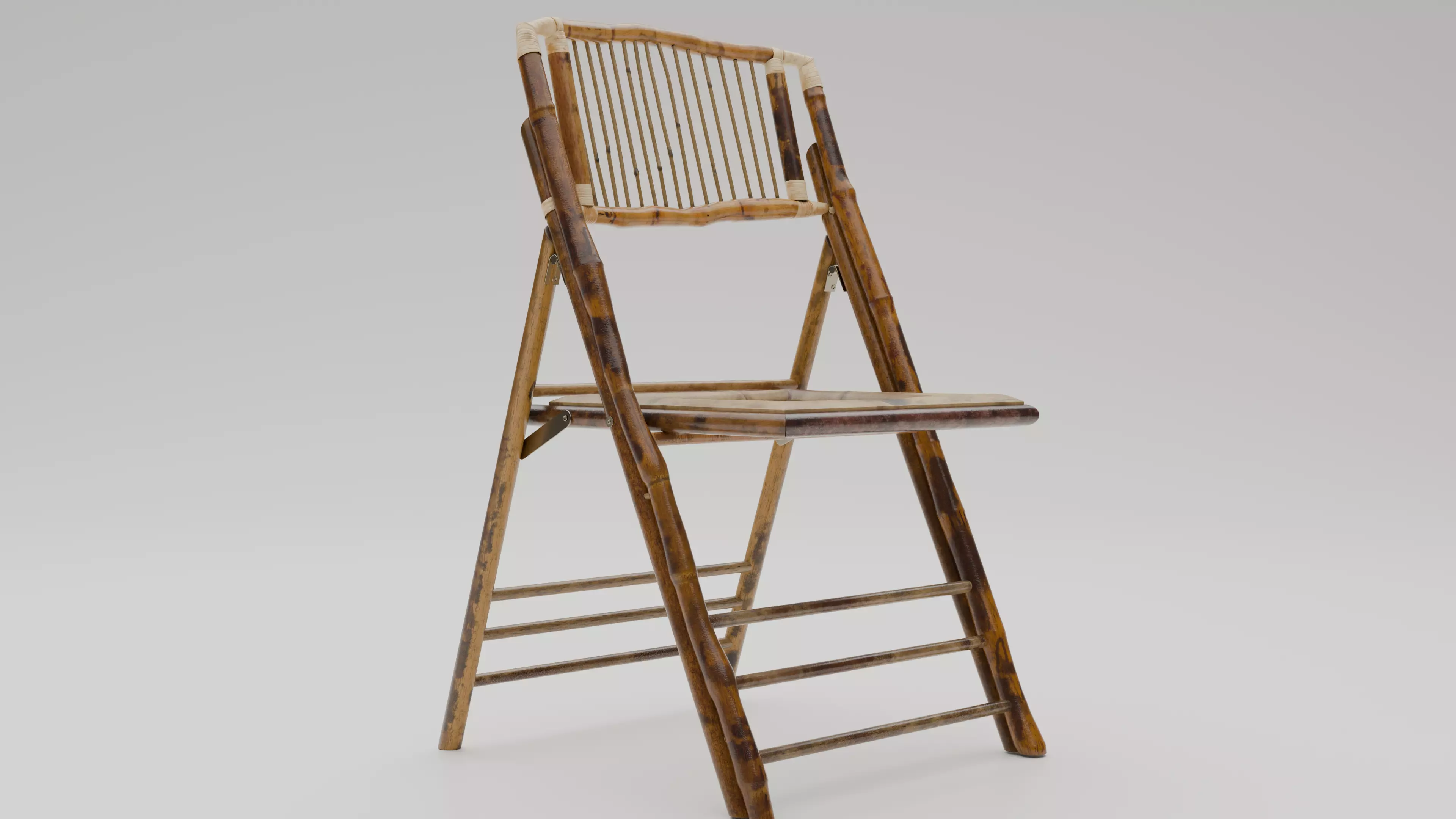 Wooden Chair Low-poly 3D model_0