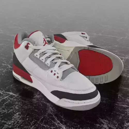 AIR JORDAN 3 FIRE RED 3D SHOES