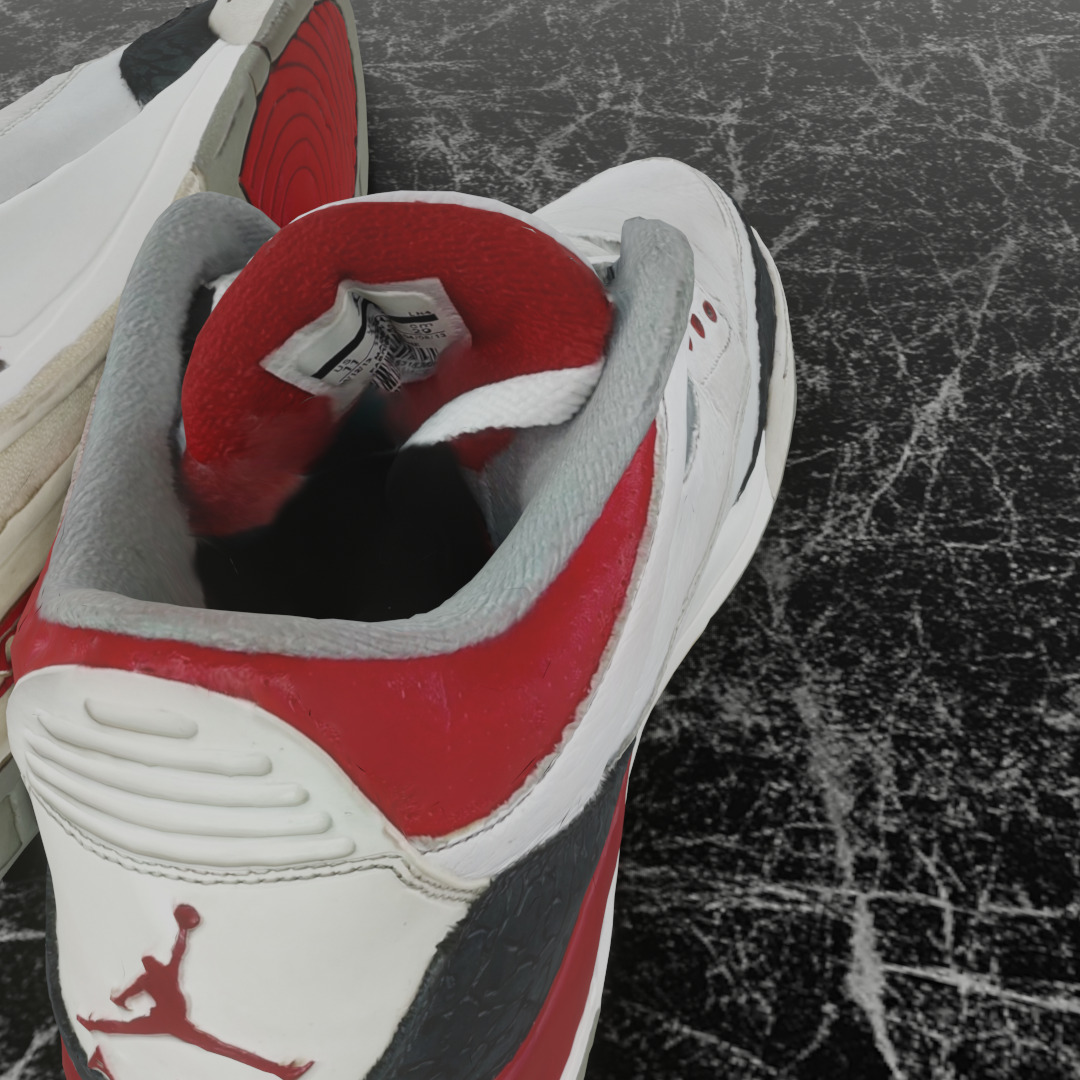 AIR JORDAN 3 FIRE RED 3D SHOES Low-poly 3D model_9