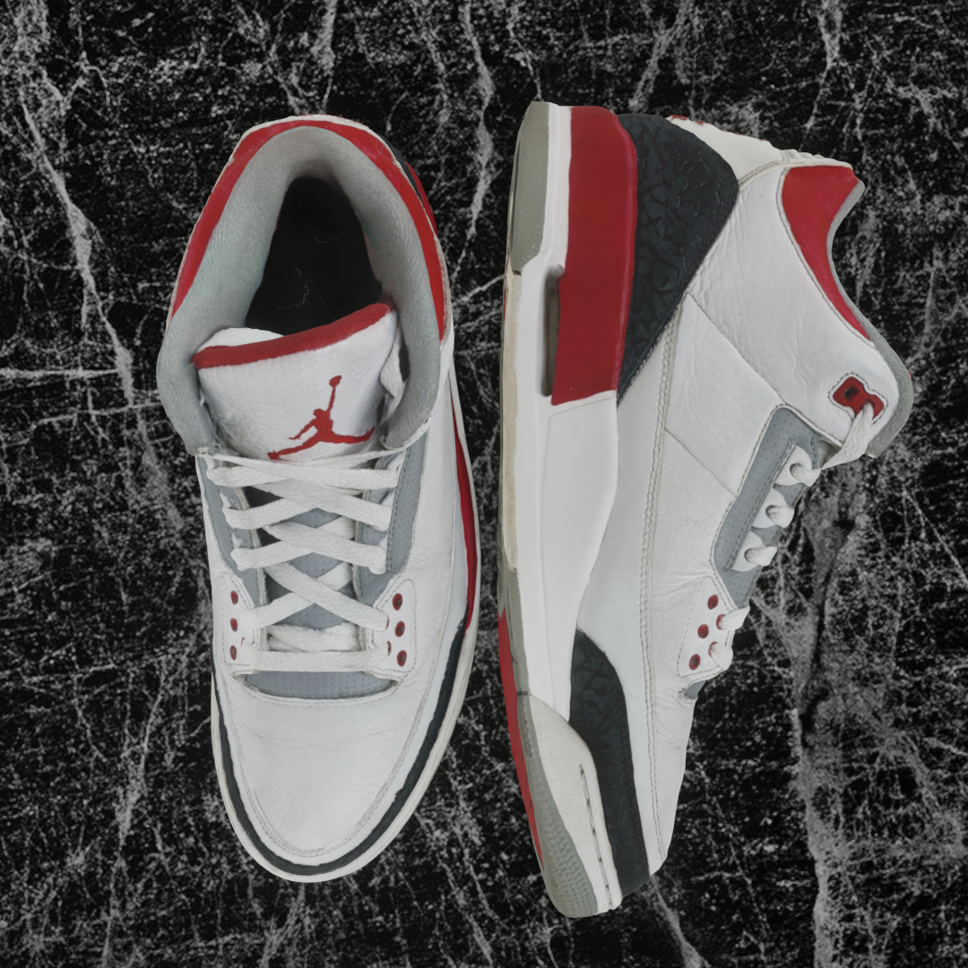 AIR JORDAN 3 FIRE RED 3D SHOES Low-poly 3D model_2