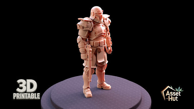 Armored Fantasy Knight Miniature 3D print model