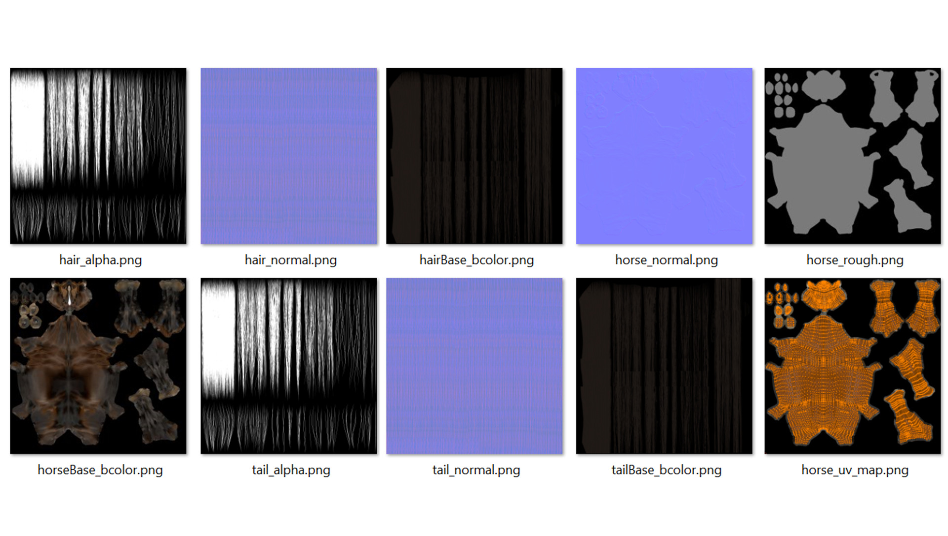 Realistic Muscular Horse Low-poly 3D model_15