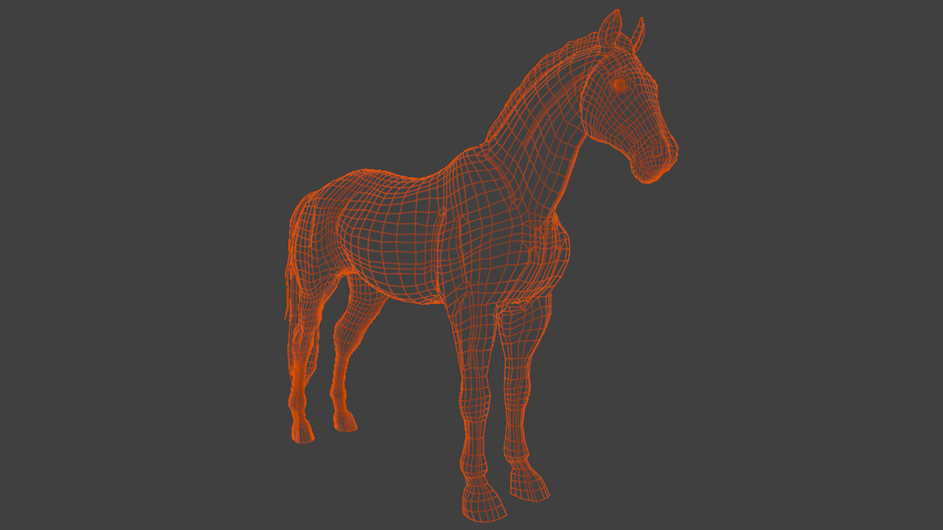 Realistic Muscular Horse Low-poly 3D model_14