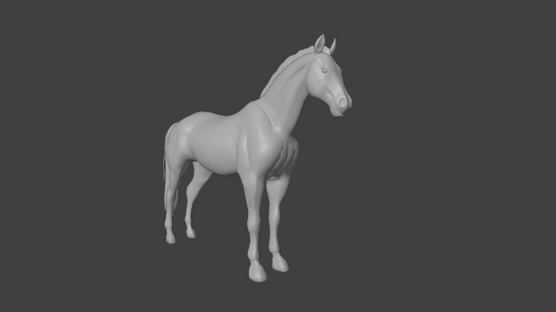 Realistic Muscular Horse Low-poly 3D model_13