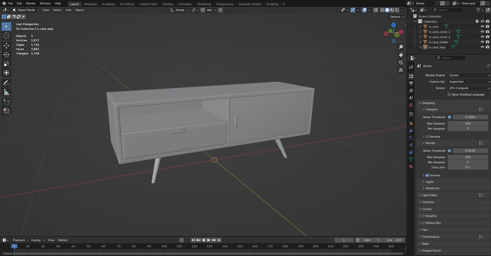 TV Rack CG18 3D model_10