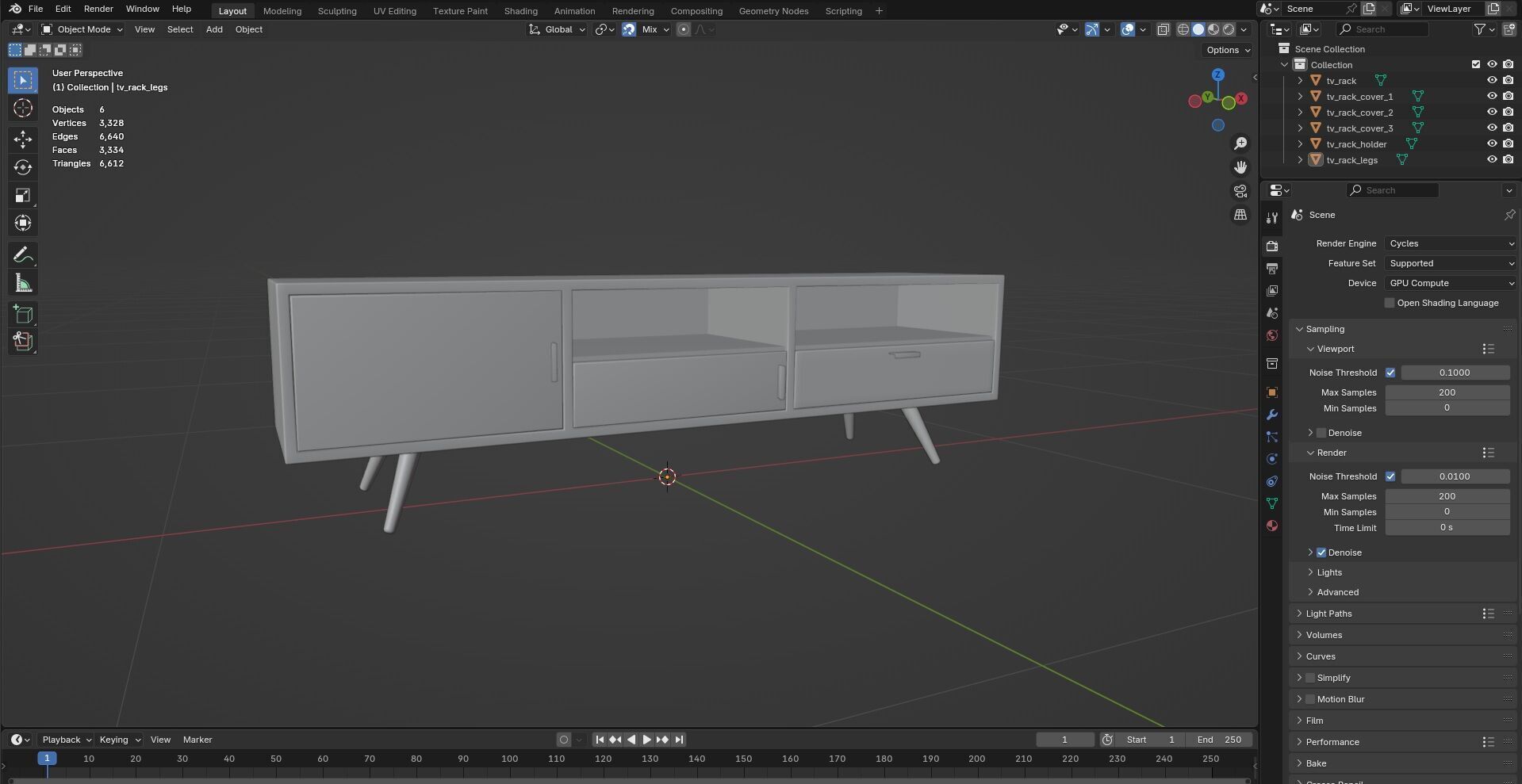 TV Rack CG19 3D model_10