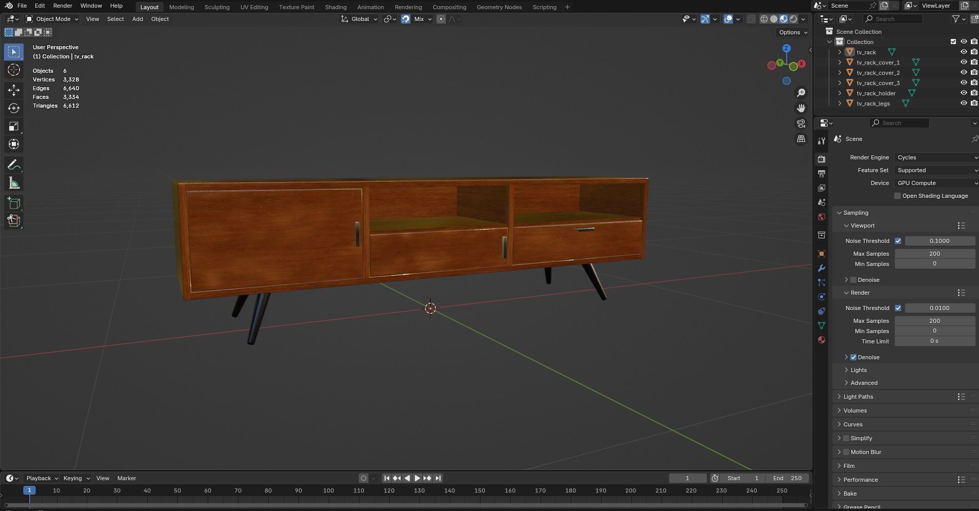 TV Rack CG19 3D model_11