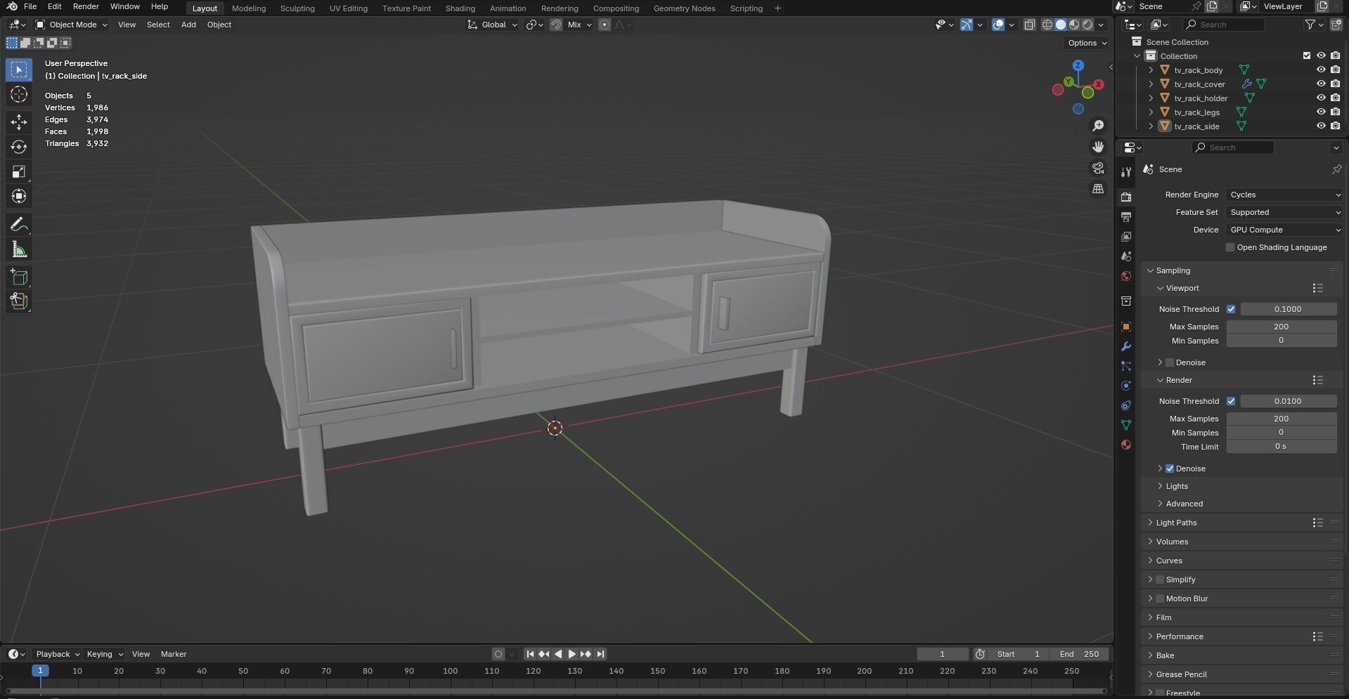 TV Rack CG20 3D model_10