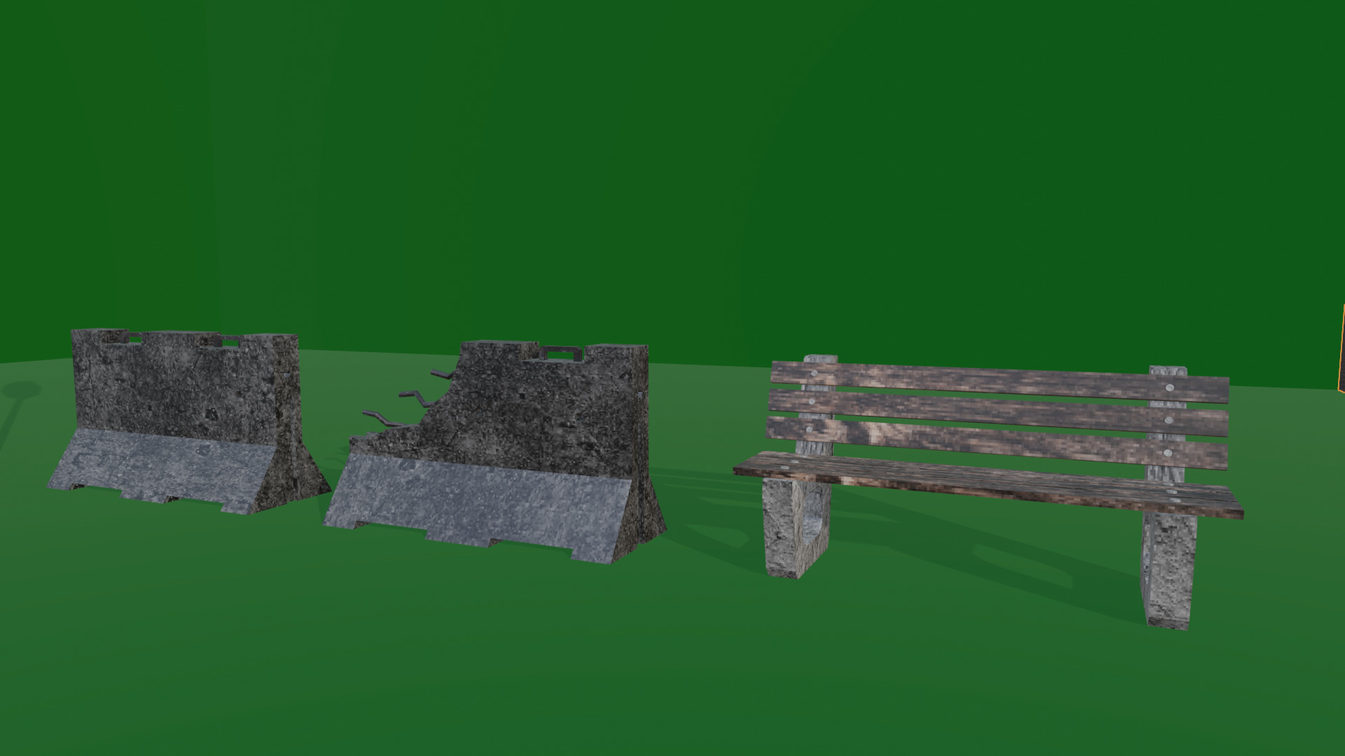 STREET ASSETS 1 - LOW POLY - PS1 RETRO STYLE Low-poly 3D model_3