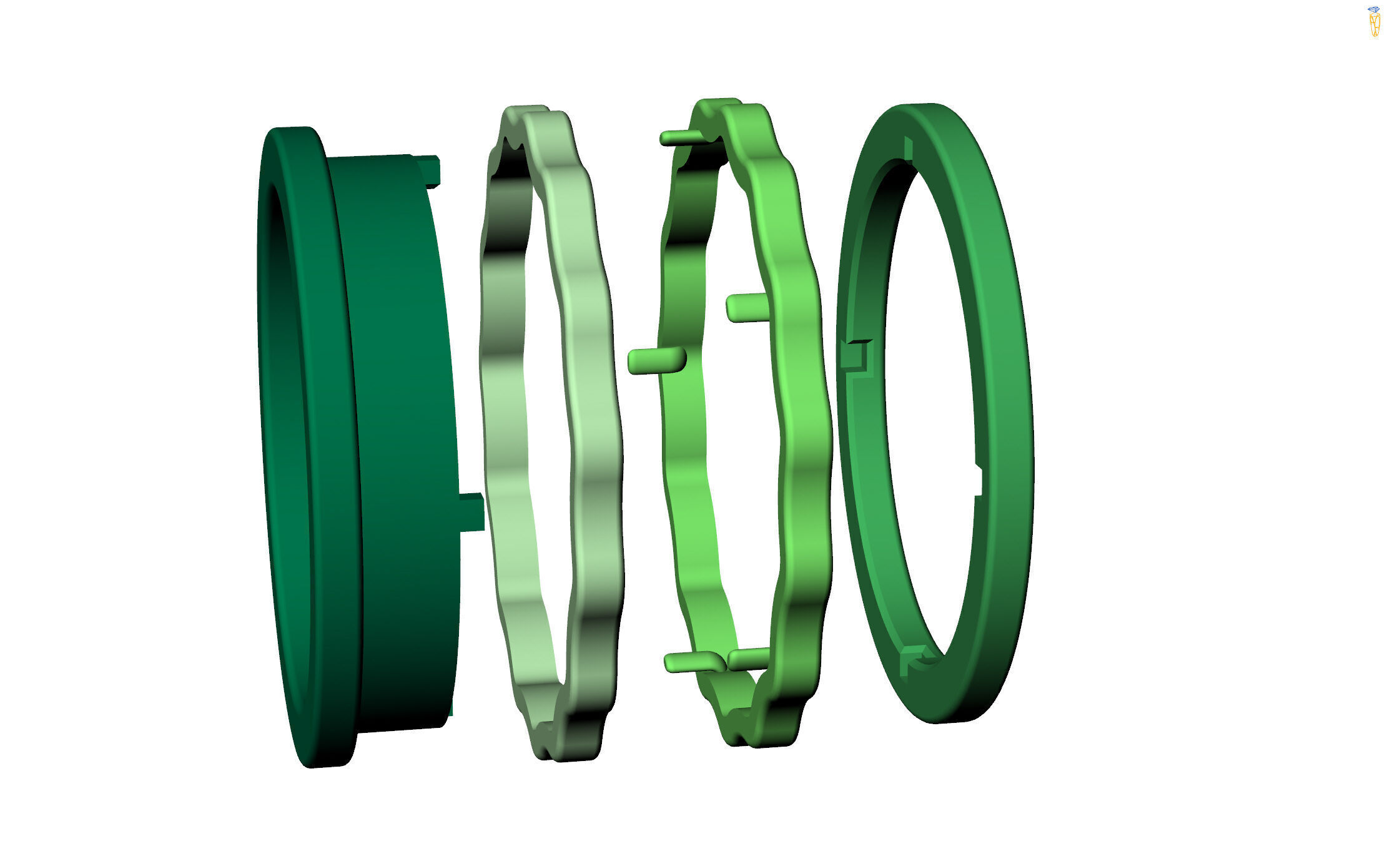 Rotating Dual-Tone Wedding Band Set 3D print model_11