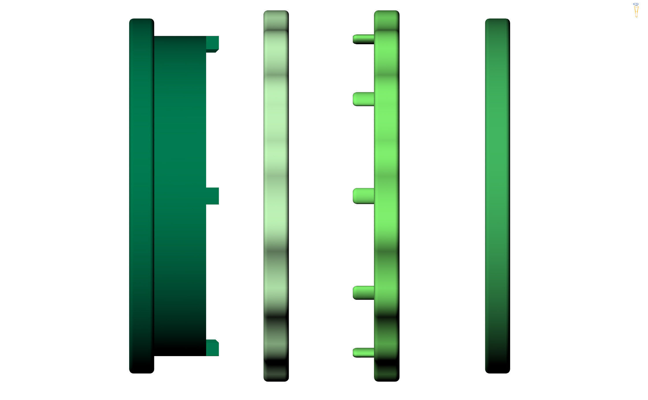 Rotating Dual-Tone Wedding Band Set 3D print model_9