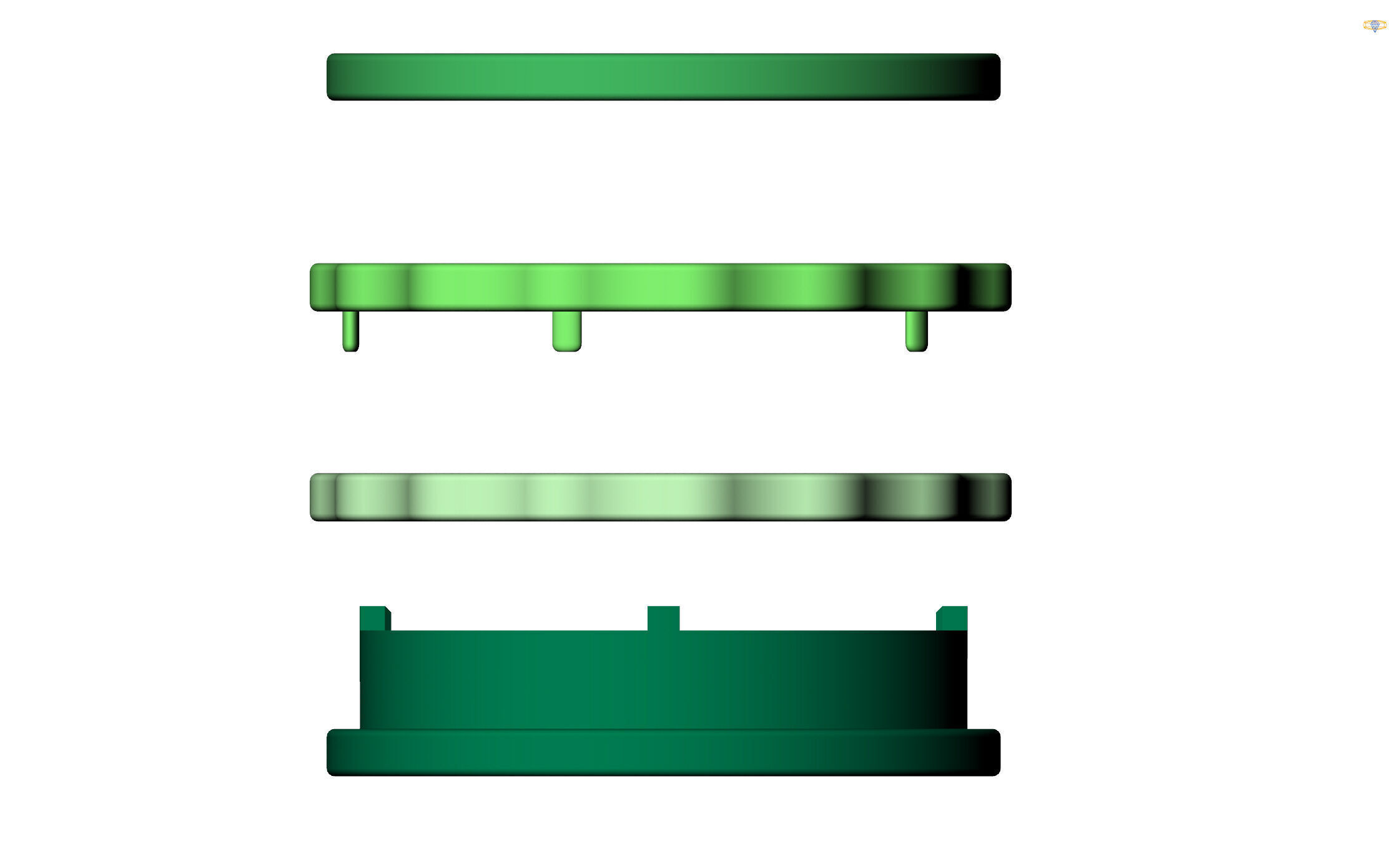 Rotating Dual-Tone Wedding Band Set 3D print model_10