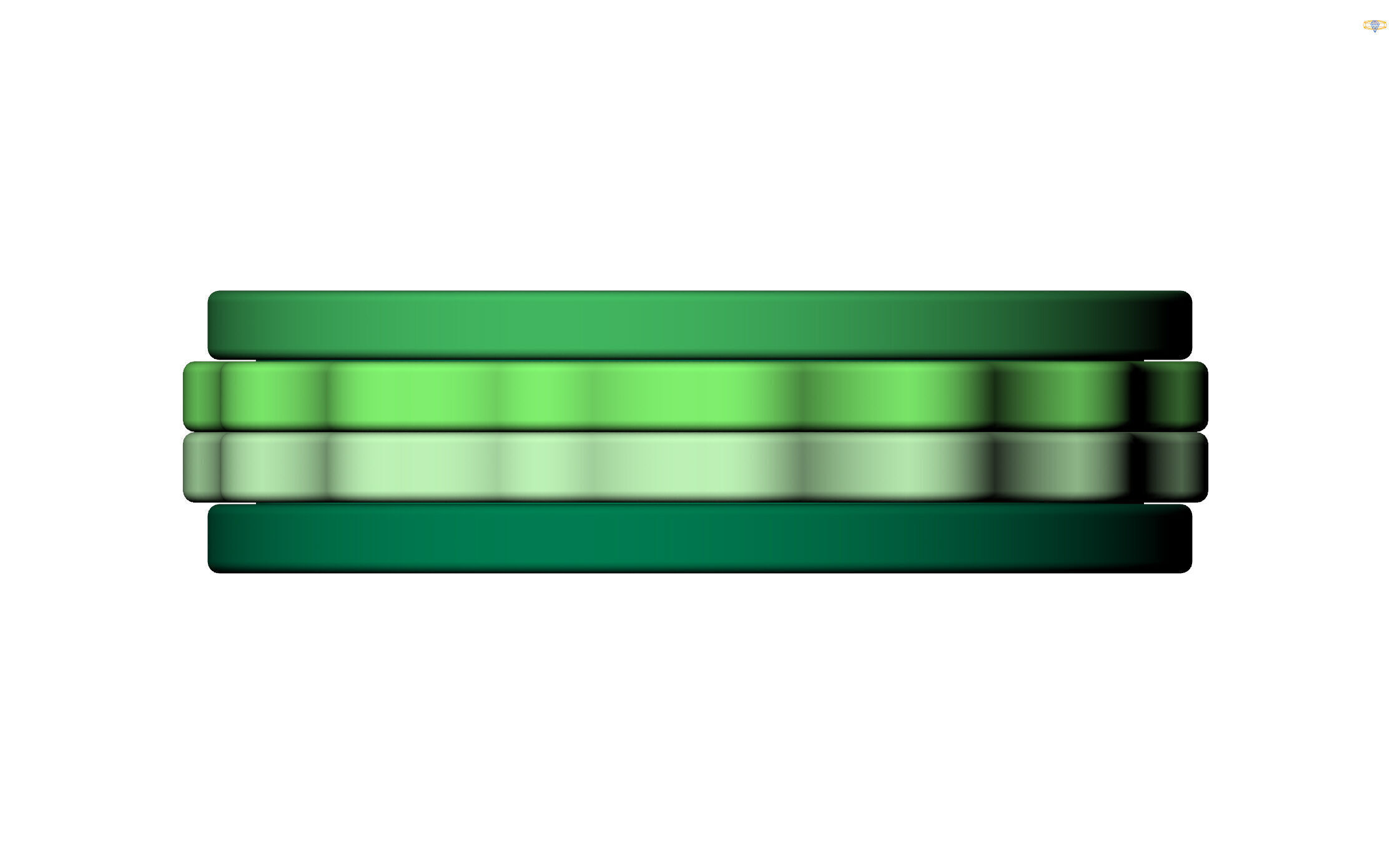 Rotating Dual-Tone Wedding Band Set 3D print model_5