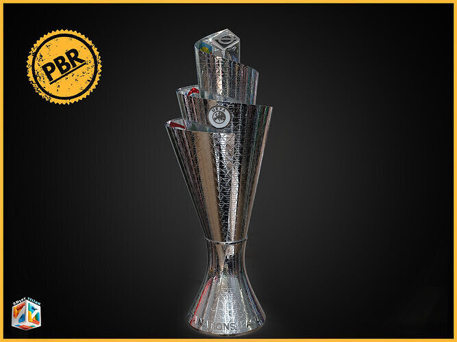 UEFA Nations League Trophy football award  3D model