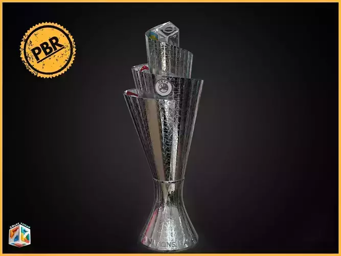 UEFA Nations League Trophy football award  3D model