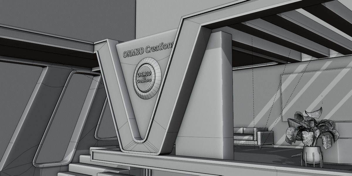 Modern Double-Story Exhibition Booth Design 3D model_26