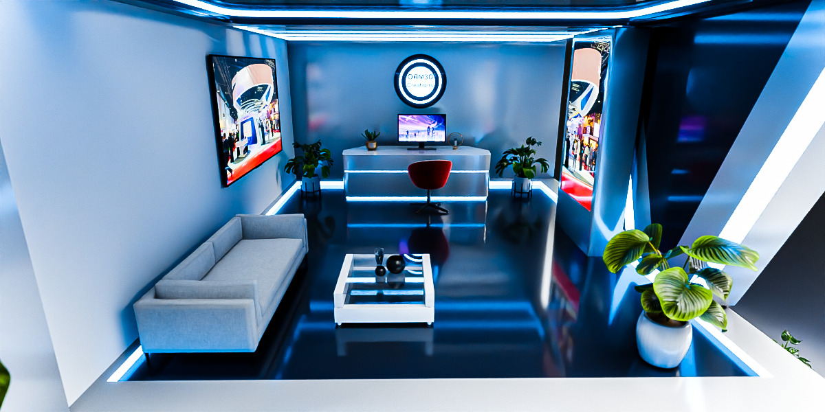 Modern Double-Story Exhibition Booth Design 3D model_10