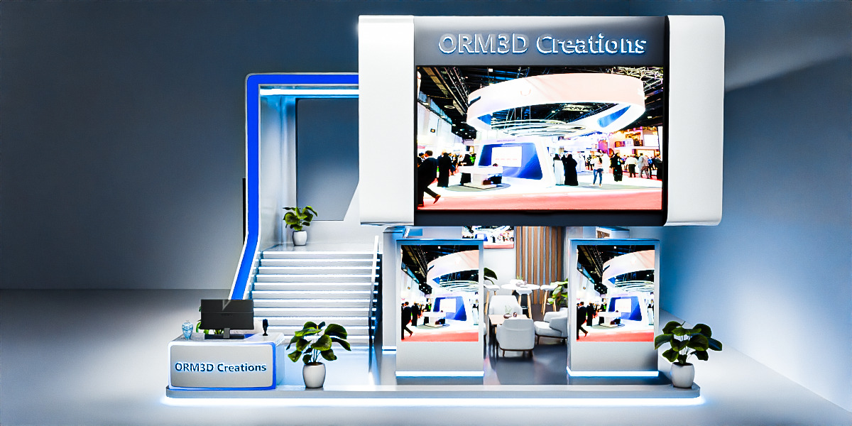 Modern Double-Story Exhibition Booth Design 3D model_14